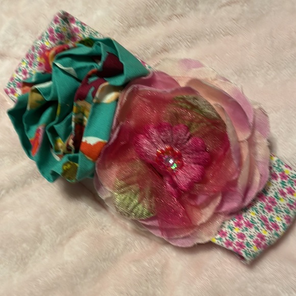 6/9 m Haute Baby Multimedia 3 Pc Top/Bloomers Headband Wide Bottom BoHo Chic - Picture 6 of 10